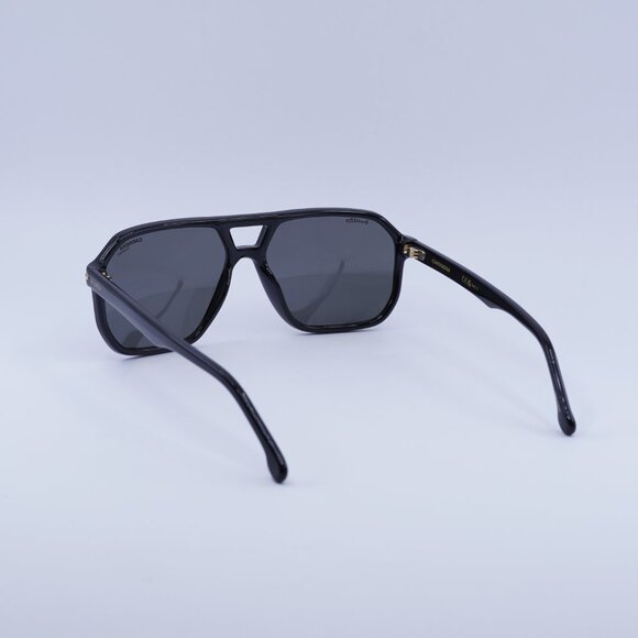 CARRERA 302/S/N 02M2 M9 Sunglasses Black Aviator Frame, Grey Polarized Lenses - Picture 9 of 10